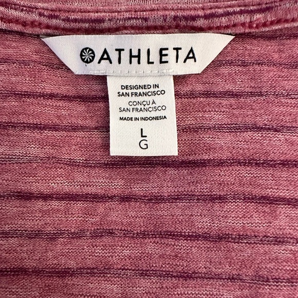 Athleta Women's Heathered Burgundy V-Neck Tee - Picture 2 of 4
